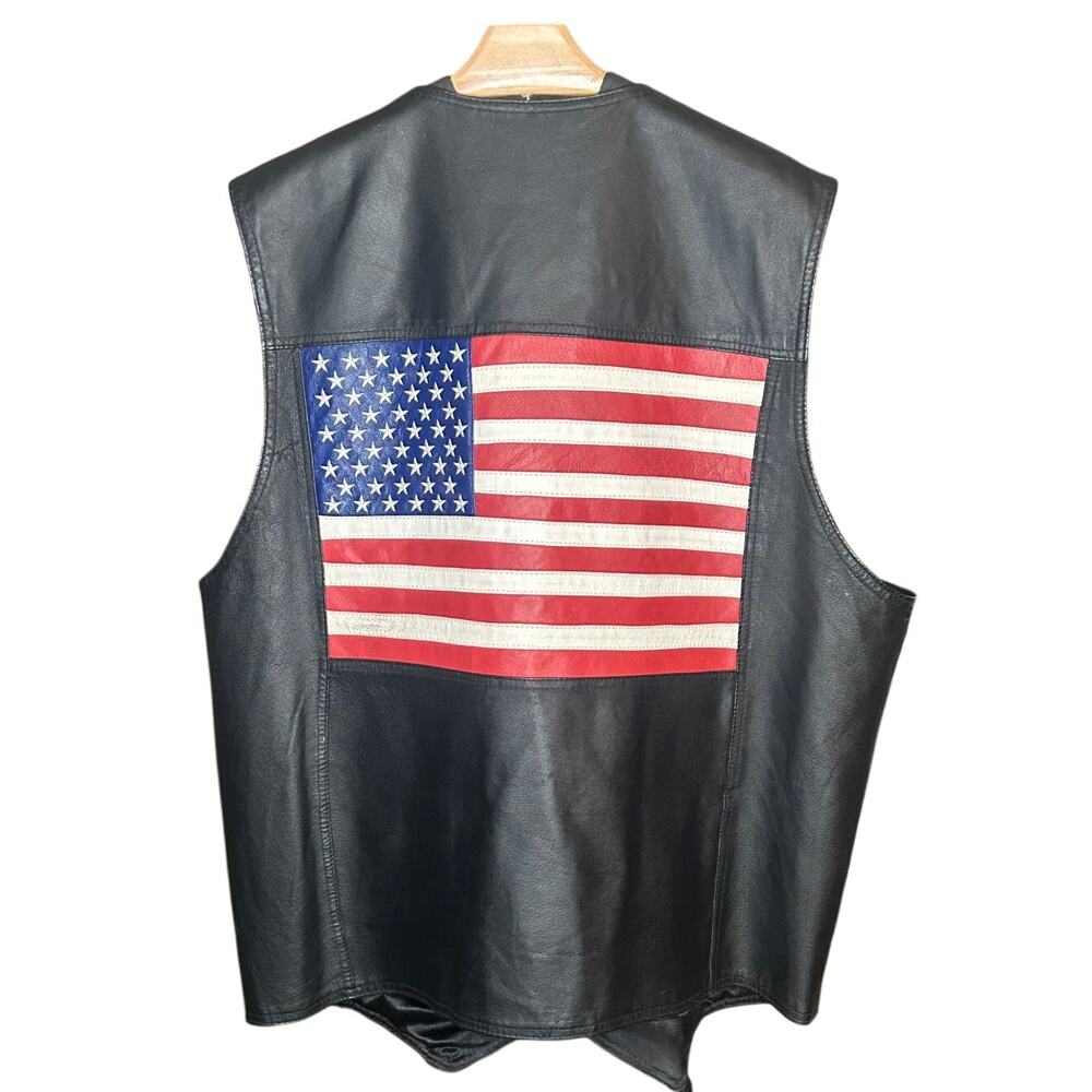 Oscar Piel NWOT Black leather vest motorcycle appeal size xxxl